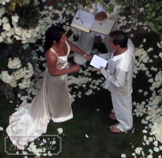 The couple recited personal vows that were officated by Eddie's brother Alex Van Halen